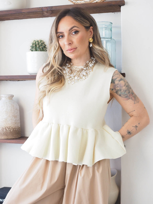 Knit Top with Frill