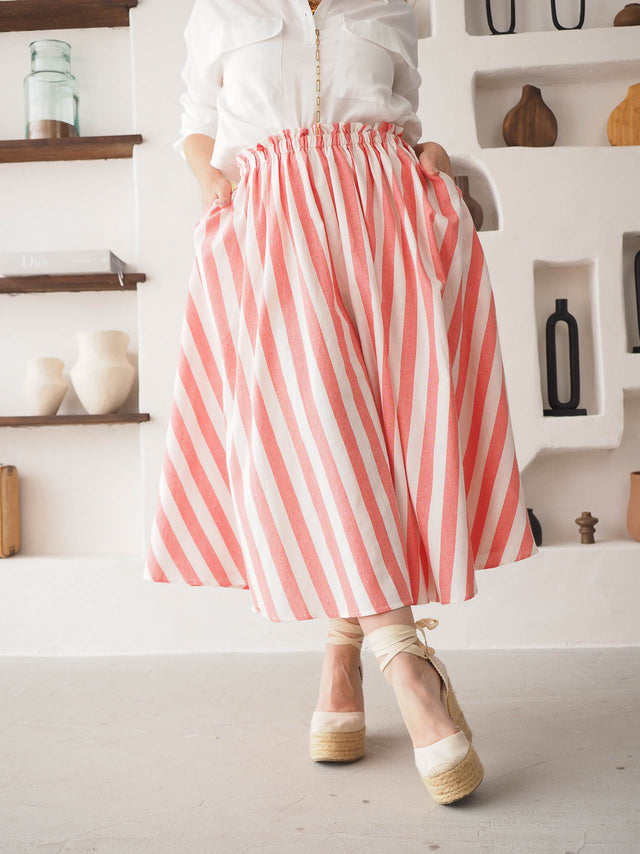 Striped Midi Skirt