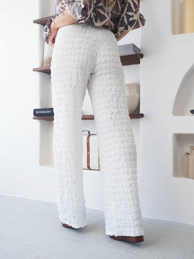 Textured Straight-Cut Trousers