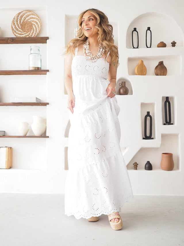 Vestido Comprido Bordado