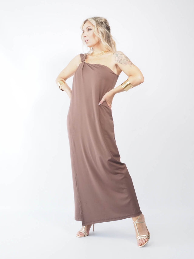 VESTIDO MIDI ASSIMÉTRICO