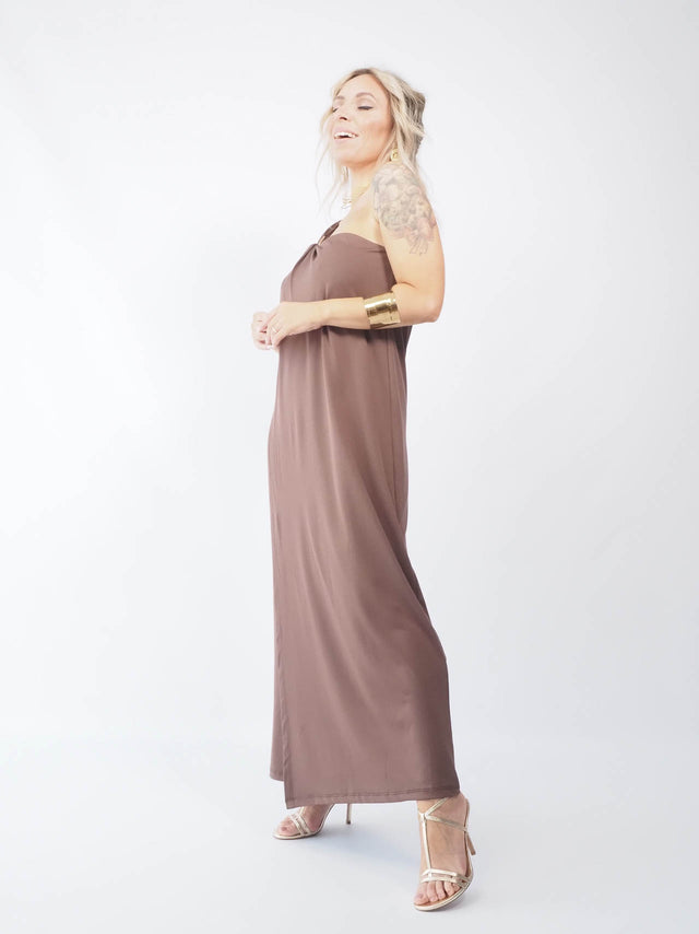 VESTIDO MIDI ASSIMÉTRICO