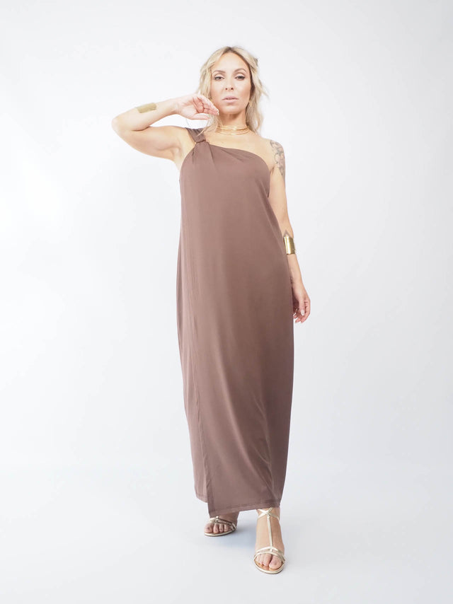 VESTIDO MIDI ASSIMÉTRICO