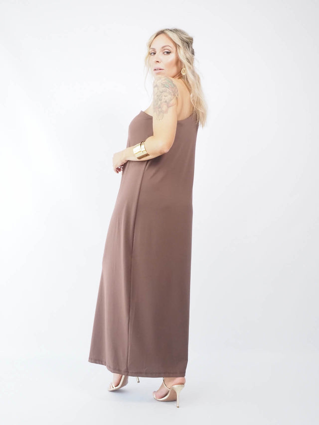 VESTIDO MIDI ASSIMÉTRICO