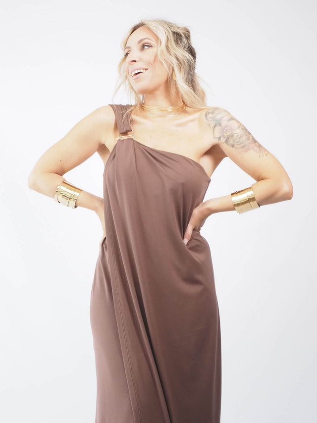 VESTIDO MIDI ASSIMÉTRICO