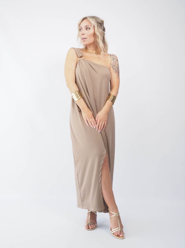 VESTIDO MIDI ASSIMÉTRICO