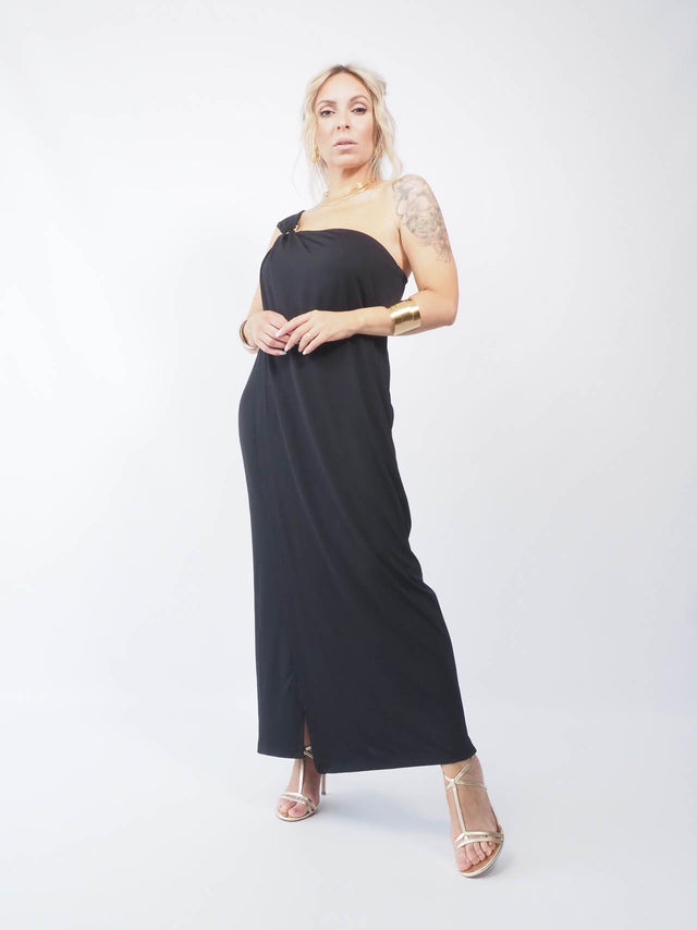 VESTIDO MIDI ASSIMÉTRICO