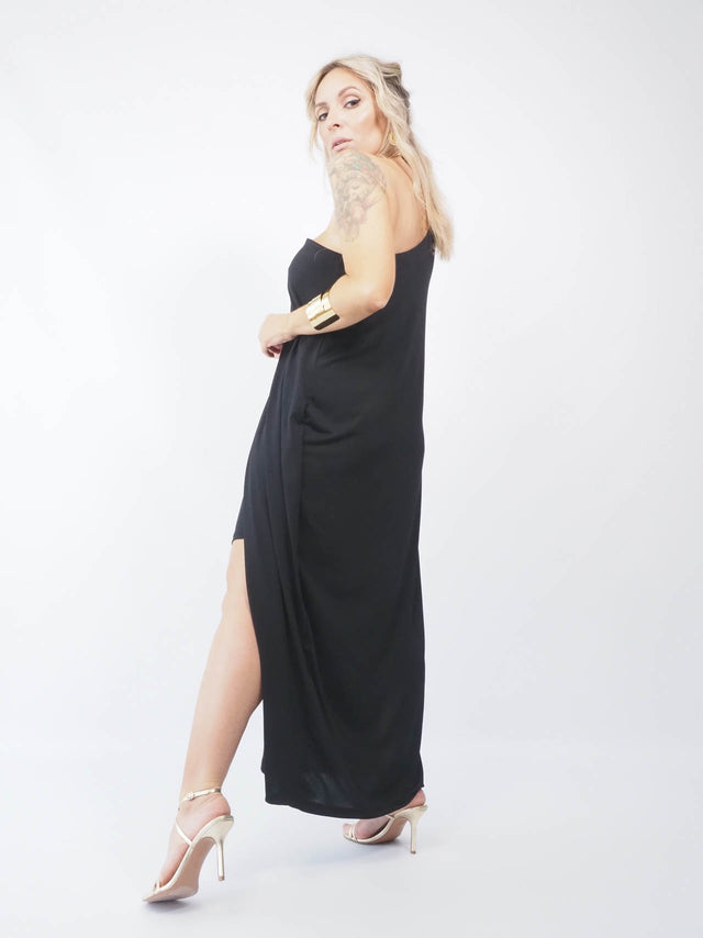 VESTIDO MIDI ASSIMÉTRICO