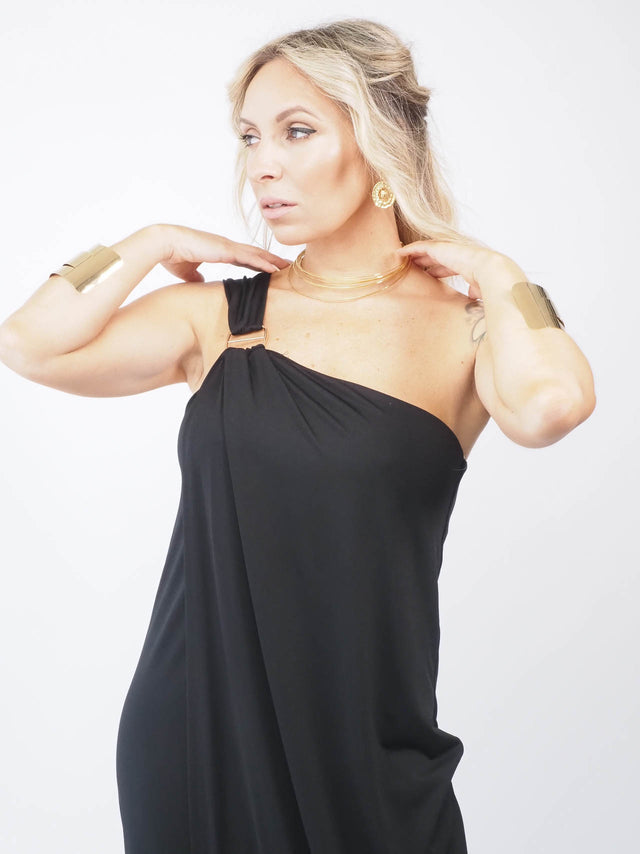 VESTIDO MIDI ASSIMÉTRICO