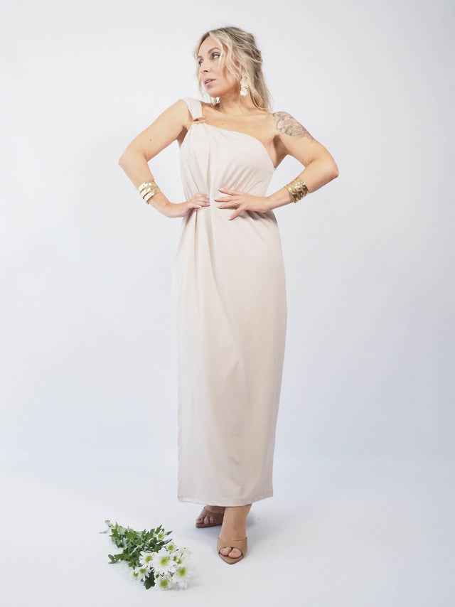 VESTIDO MIDI ASSIMÉTRICO