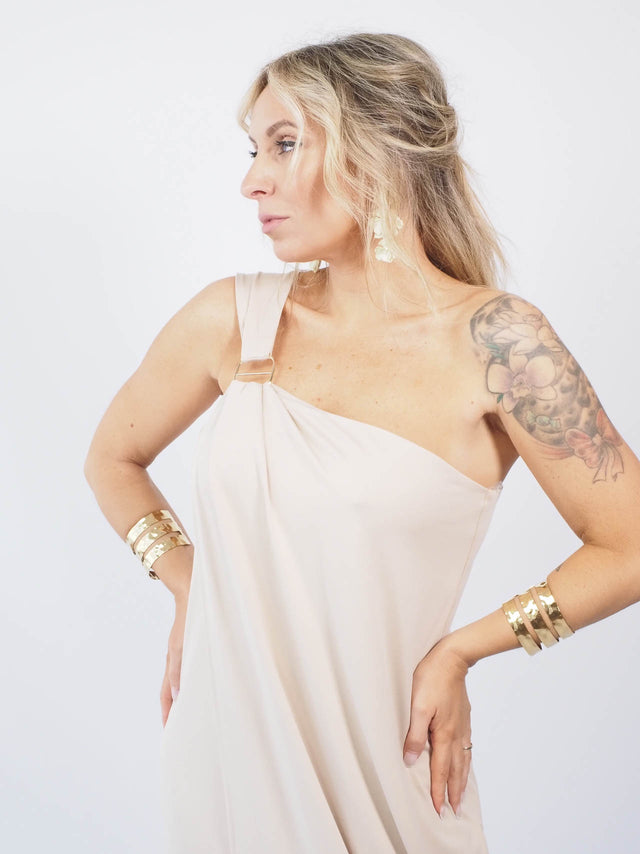 VESTIDO MIDI ASSIMÉTRICO