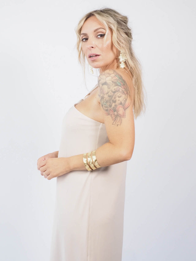 VESTIDO MIDI ASSIMÉTRICO