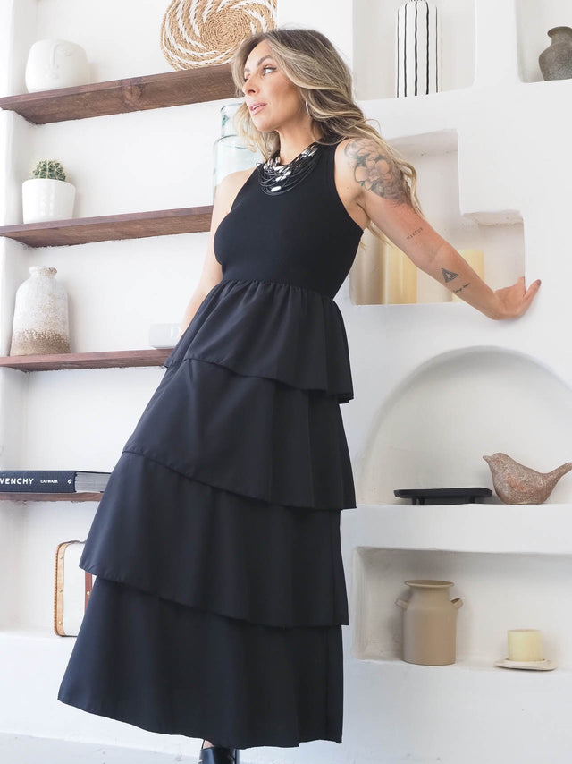 Midi Dress With Frill