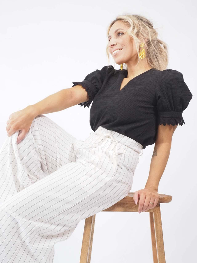 BLOUSE À MANCHES COURTES