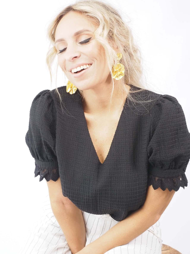 BLOUSE À MANCHES COURTES