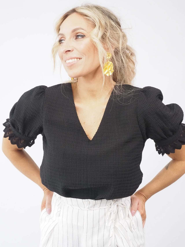 BLOUSE À MANCHES COURTES