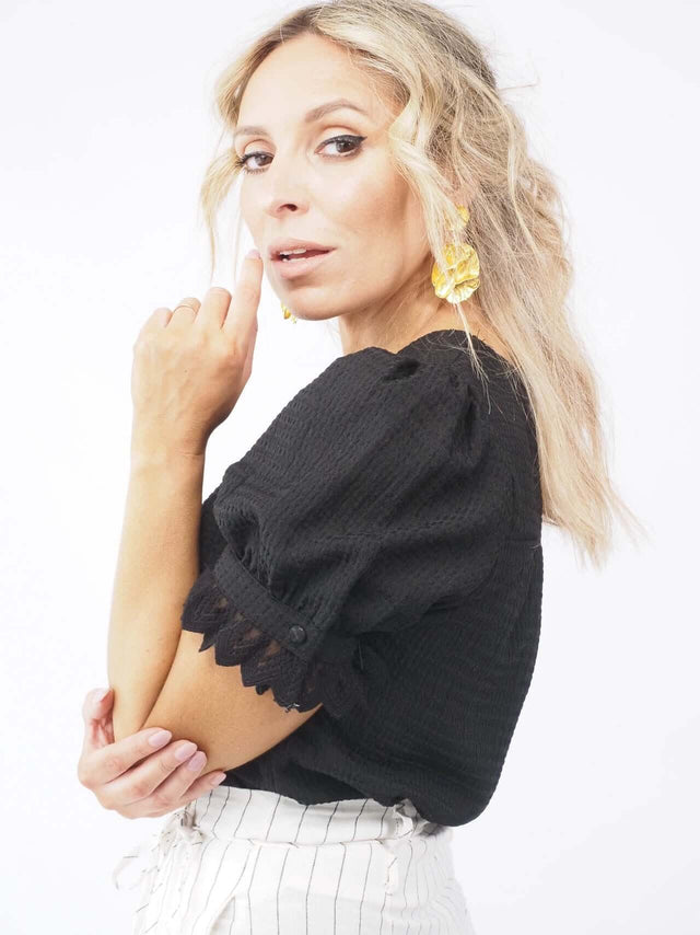 BLOUSE À MANCHES COURTES