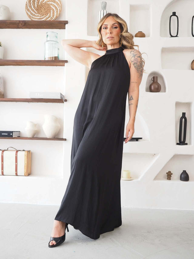 Vestido Acetinado Midi