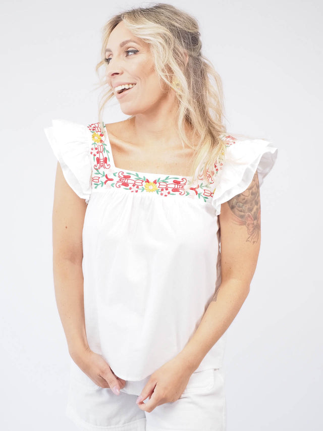 TOP WITH EMBROIDERY