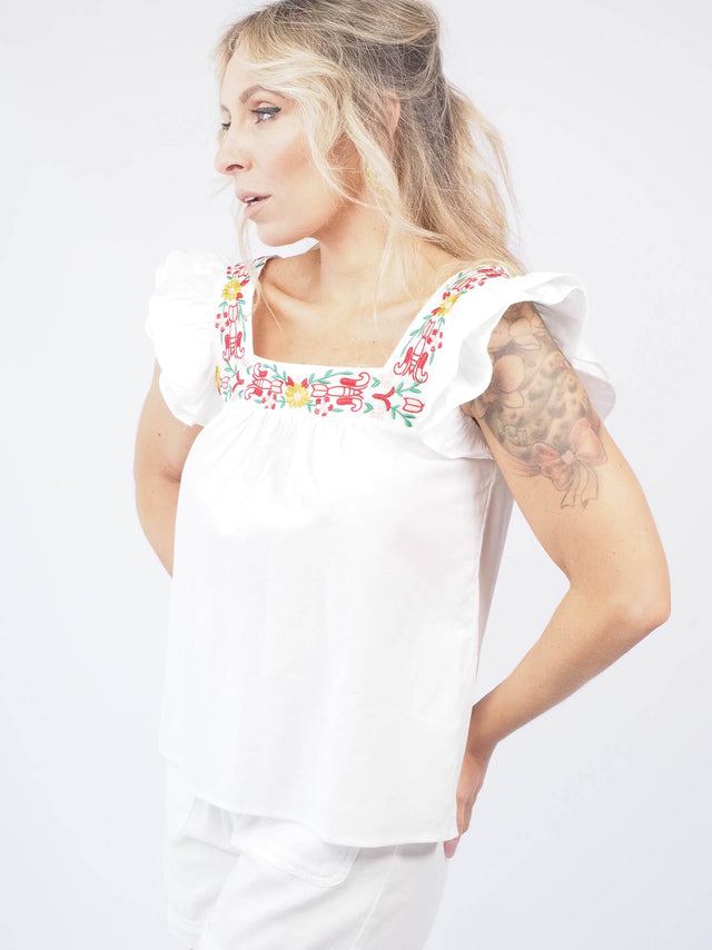 TOP WITH EMBROIDERY