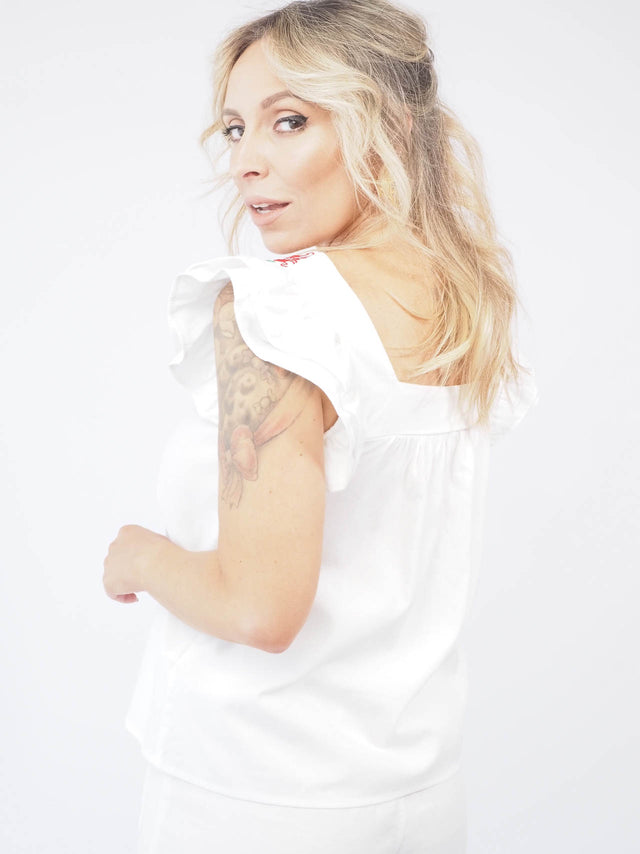 TOP WITH EMBROIDERY