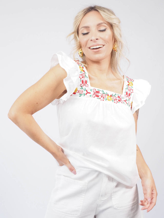 TOP WITH EMBROIDERY