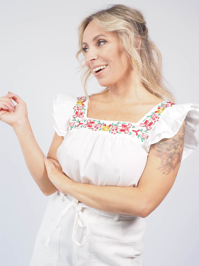 TOP WITH EMBROIDERY