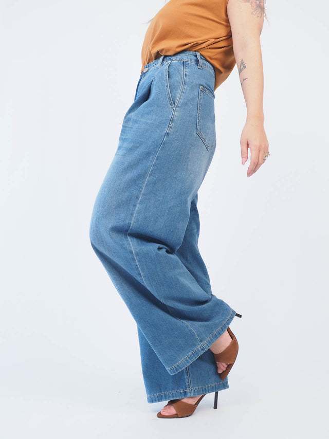 Denim Wide Leg Pants