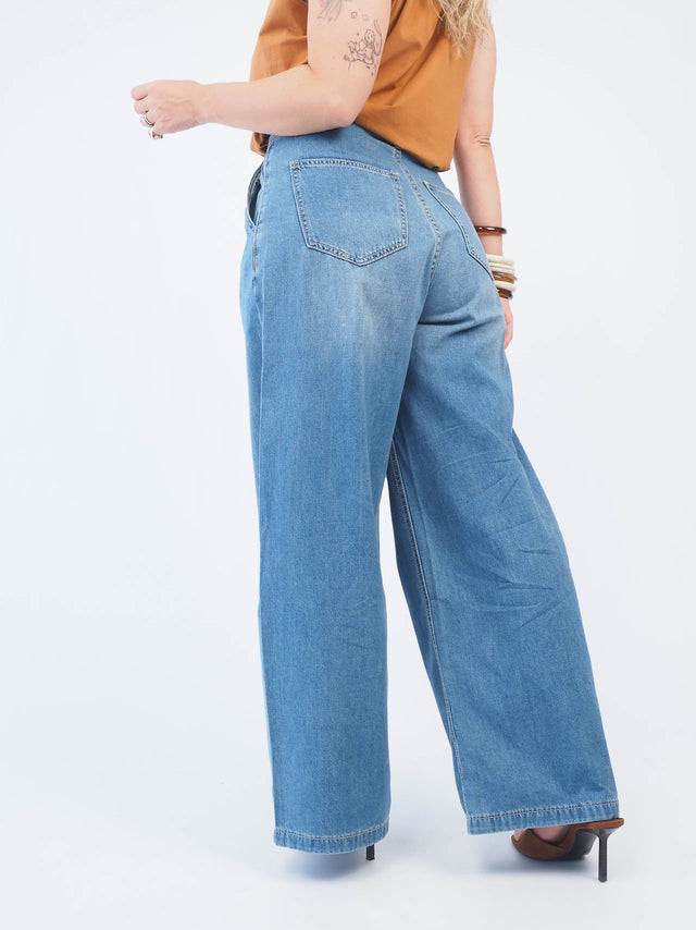 Denim Wide Leg Pants