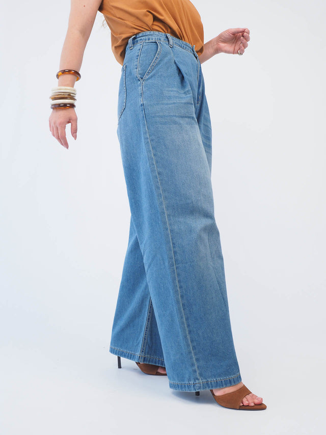 Denim Wide Leg Pants