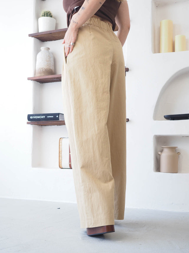 Pantalon large plissé