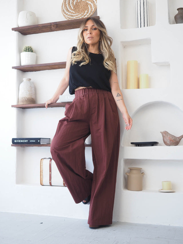 Calças Pantalona Com Pregas