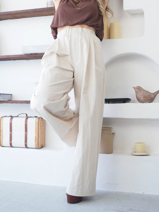 Pantalon large plissé