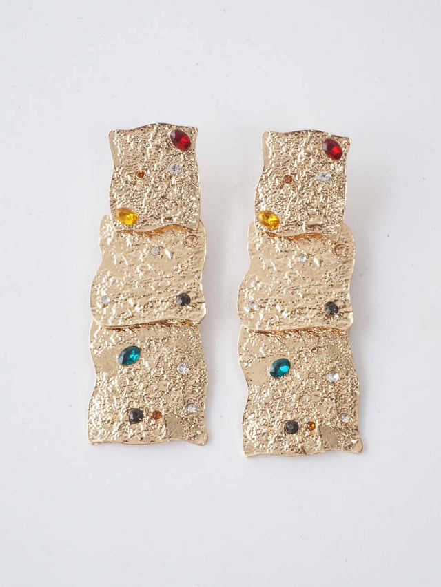 BOUCLES D'OREILLES PIERRES COLORÉES
