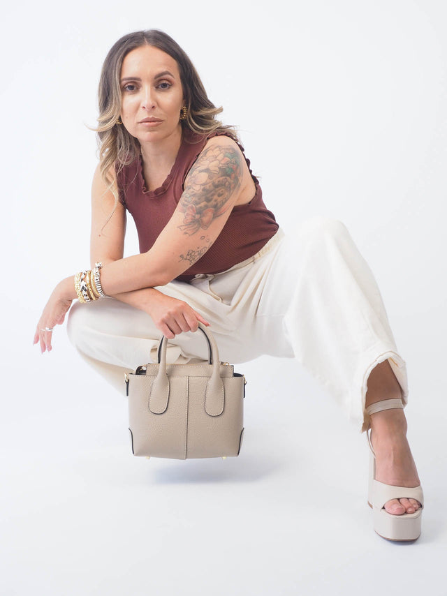 Mini Tote Em Pele