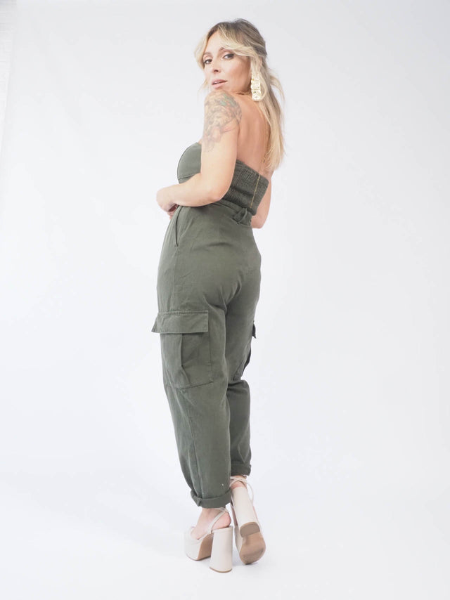 SALOPETTE DROITE EN JEANS AVEC CEINTURE