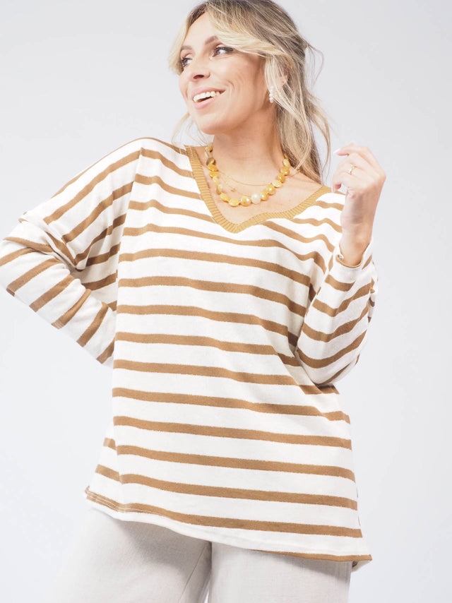 SWEAT-SHIRT EN MAILLE À RAYURES