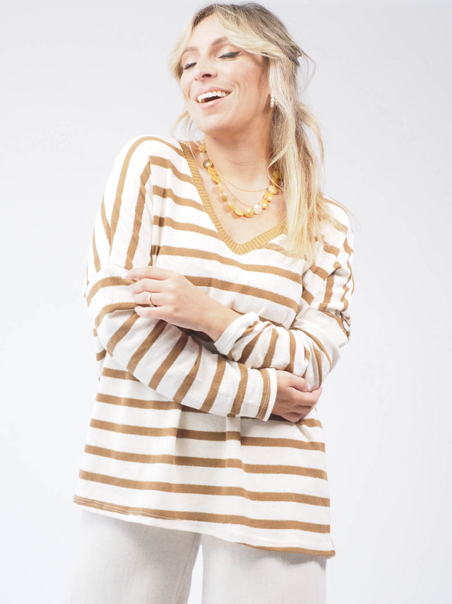 SWEAT-SHIRT EN MAILLE À RAYURES