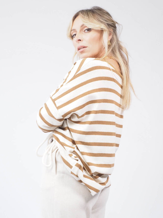 SWEAT-SHIRT EN MAILLE À RAYURES