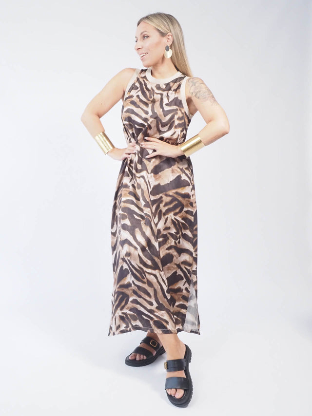 VESTIDO MIDI ANIMAL PRINT