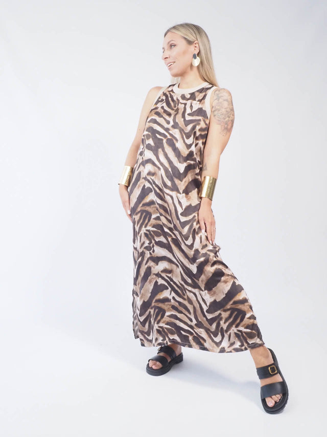 VESTIDO MIDI ANIMAL PRINT