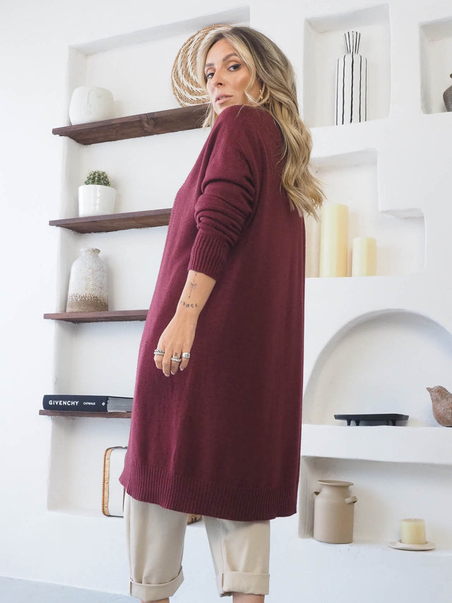 Manteau long en tricot