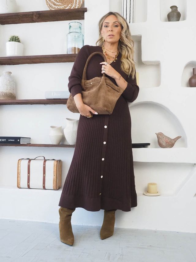 Robe en tricot avec boutons