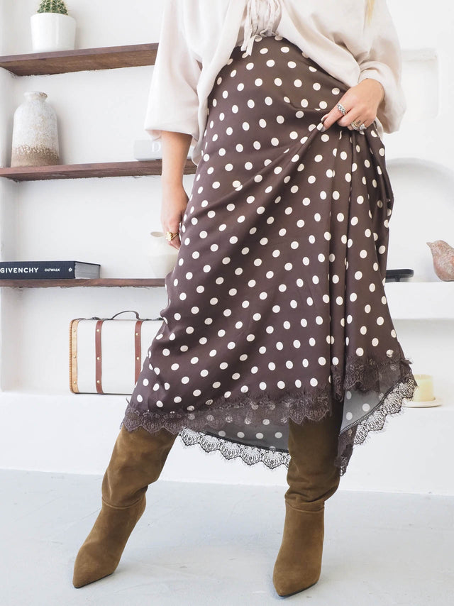 Satin Polka Dot Skirt