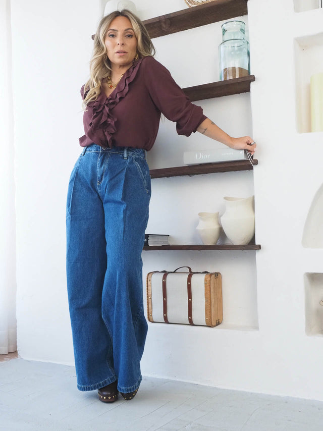 Jeans à jambes larges