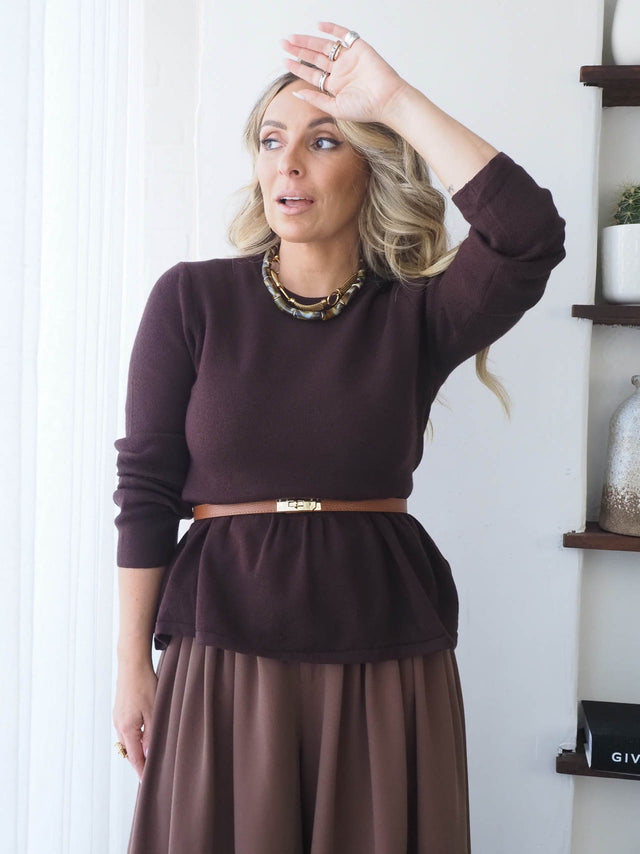 Pull tricoté à volants