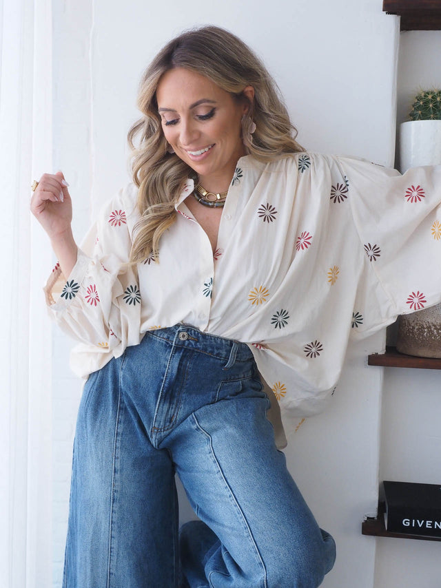 Camisa Bordado Flores