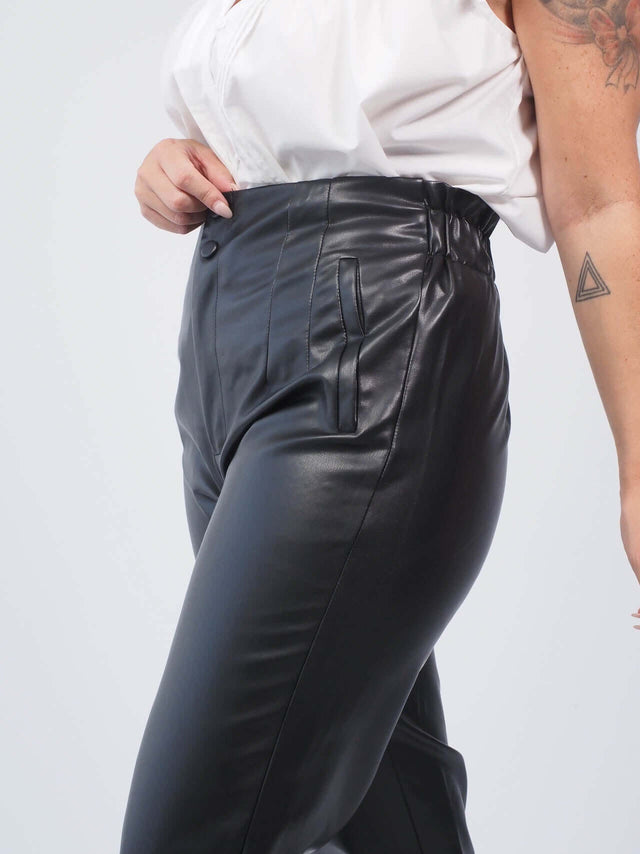 HIGH WAIST ECOPELE TROUSERS