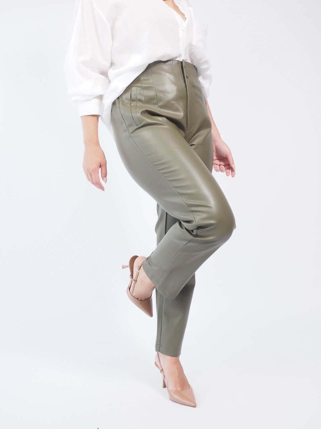 HIGH WAIST ECOPELE TROUSERS