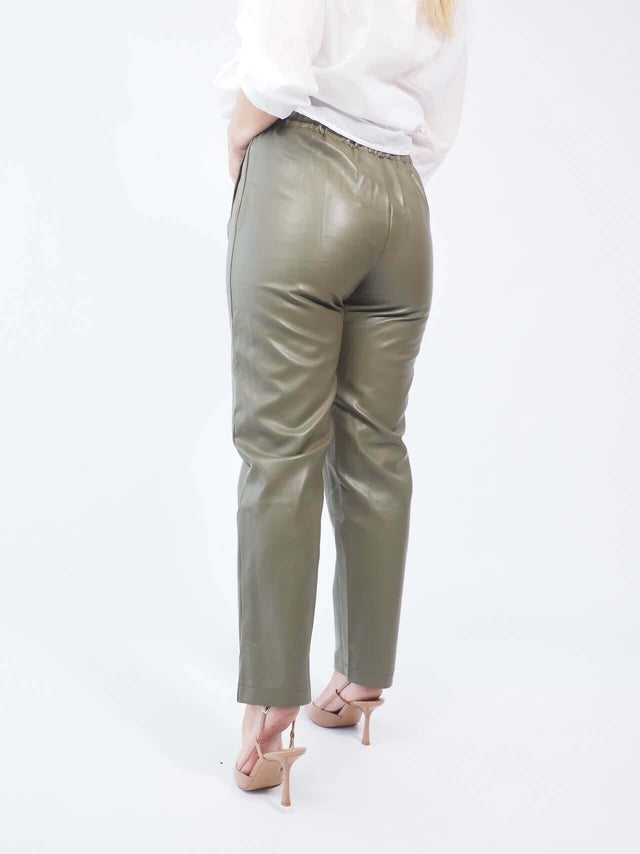 HIGH WAIST ECOPELE TROUSERS